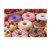 1000 Piece Puzzle for Adults, Donut Jigsaw Puzzles, Youths Favorite Foods Puzzles 1000 Pieces, Birthday and Barious Holiday Party for Family Women and Adults, Funny Puzzle, 30x20 in
