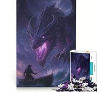 1000-piece Puzzle for Adults Dragon Confrontation on A Stormy Sea, Impossible Game, Staycation Kill Time, Gifts for Friends And Family 50x75cm