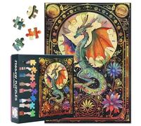 1000 Piece Puzzle for Adults - Dragon Jigsaw Puzzles 1000 Pieces - Abstract Card Fantasy Dragon Challenging Puzzles for Adults, Families - Premium Puzzle 1000 Pieces Art 27.5" x 19.6"/70 * 50cm