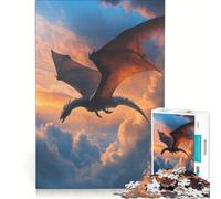 1000-piece Puzzle for Adults Dragon Soaring through A Vibrant Sky, Impossible Game, Staycation Kill Time, Gifts for Friends And Family 38x52cm