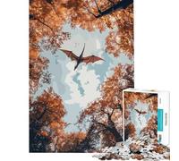 1000 Piece Puzzle For Adults Dragon Soars through Autumn Forest Canopy Jigsaw Puzzle Hands-on Game Hand Speed Race Deal As Gifts for The Whole Family (size 38x52cm)