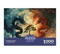 1000 Piece Puzzle For Adults Dragon Vs Phoenix Celestial Battle Adult Jigsaw Puzzle Relaxing Games Birthday Present Deal As Gifts for The Whole Family 52x38cm/1000pcs