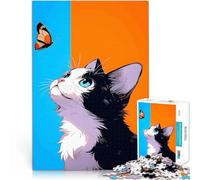 1000 Piece Puzzle For Adults Drawing Cat Butterfly Educational Game Challenge Toy for is ideal as a gift for the whole family 50x70cm