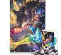 1000-piece Puzzle for Adults Dreaming Crystal Wolf, Family Game, Decompressing Intellectual, Improving Love between Couples 38x52cm