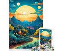 1000 Piece Puzzle For Adults Dreamy Mountain Sunset Jigsaw 1000 Pieces Home Decoration Toys Great Gifts for Games Wall Decoration (38x26cm)