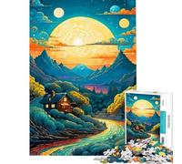 1000 Piece Puzzle For Adults Dreamy Mountain Sunset Jigsaws for Adults Hands-on Game Perfect Decoration Deal As Gifts for The Whole Family (Size 38x26cm)