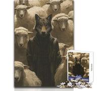 1000 Piece Puzzle For Adults Dressed Wolf Sheep Leader Enjoy Gentle Leisure Relaxation Stable Fit Accurate Cutting Toy Size 38x26cm