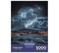 1000 Piece Puzzle for Adults, Dundee Storm on The Tay Artwork, Mindfulness Activity, Festive Season Fun, Precision Cut Pieces, 38x26cm/1000pcs