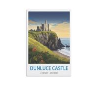 1000 Piece Puzzle for Adults，Dunluce Castle County Antrim Puzzles for Adults Teens Kids 1000 Pieces Impossible Puzzles Games Gift Toys Home Decoration 52x38cm