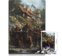 1000-piece Puzzle for Adults Dwarven Warriors in A Fantasy Landscape Presents for Women for Educational Game Secret Santa Gifts (size 38x26cm)