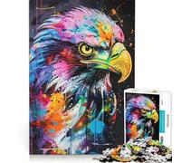 1000-piece Puzzle for Adults Eagle Popart Painting, Impossible Game, Staycation Kill Time, Gifts for Friends And Family 38x26cm