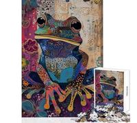 1000-piece Puzzle for Adults Eclectic Boho Frog Relaxing Games for The Whole Family Educational Toy Unique Birthday And Xmas Gifts (50x75cm)