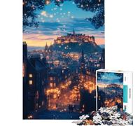 1000 Piece Puzzle For Adults Edinburgh Castle in Twilight Puzzles for Adults Anti-Stress Toys Birthday Present Deal As Gifts for The Whole Family (Size 50x75cm)