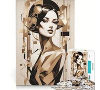 1000 Piece Puzzle For Adults Elegant Lady Art Deco, Impossible Game, Fun Activities at Home, Christmas Birthday Gifts 38x52cm