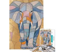 1000 Piece Puzzle For Adults Elephant Gold Decor Help The Brain Exercise Presents for Women Educational Toy for 14+ Puzzle Game Offered (50x75cm)