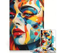 1000 Piece Puzzle For Adults Emotion Colorful Abstract Faces, Impossible Game, Fun Activities at Home, Christmas Birthday Gifts 50x75cm