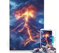 1000 Piece Puzzle For Adults Erupting Volcano with Lightning Strikes, Family Games, Train Your Brain And Hands, Deal As Gifts for The Whole Family 50x75cm