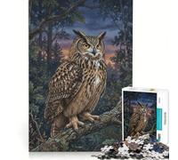 1000 Piece Puzzle For Adults Eurasian Eagle-Owl, Brain Teaser Game, Interesting Stress Reduction, Every Piece Is Unique 38x52cm