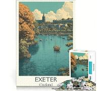 1000-piece Puzzle for Adults Exeter Devon Travel Poster, Family Game, Pattern Assembly, Unique Gifts for Birthday And Christmas 38x26cm