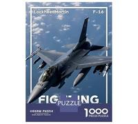 1000 Piece Puzzle for Adults, F-16 Falcon Flight Artwork, Mindfulness Activity, Festive Season Fun, Precision Cut Pieces, 52x38cm/1000pcs