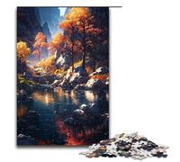 1000 Piece Puzzle For Adults Fall Lake Family Activity Jigsaw Family Game Stress Reliever Difficult Challenge Puzzle 1000 PCS