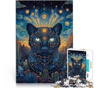 1000 Piece Puzzle For Adults Fantasy Black Panther Art Made of cardboard，for age 14+ Intellectual game Fun at Home Activities, Birthday Present,Travel Gifts。size：26x38cm/10.24x14.96inch
