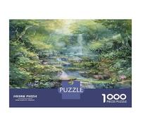 1000-piece Puzzle for Adults Fantasy Forest Waterfall Scene Jigsaw for Adults Anti-Stress Toys Difficult Challenge Unique Birthday And Xmas Gifts 70x50cm/1000pcs