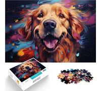 1000 Piece Puzzle For Adults Fantasy golden retriever Family Activity Jigsaw 26x38cm Stress Reliever Staycation Kill time