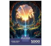 1000-piece Puzzle for Adults Fantasy Landscape Waterfall Teenager Puzzles Anti-Stress Toys Difficult Challenge Fun Activities at Home 38x26cm/1000pcs