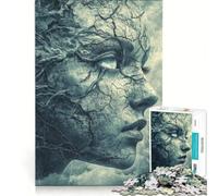 1000-piece Puzzle for Adults Female Face In Storm Clouds, Educational Games, Train Your Brain And Hands, Artists' Collection, Fine Arts 38x26cm