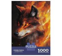 1000-piece Puzzle for Adults Fiery Wolf's Gaze -7 Puzzles for Adults Toy Wall Decor Home Decoration Unique Birthday And Xmas Gifts 52x38cm/1000pcs