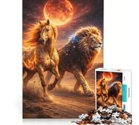 1000-piece Puzzle for Adults Fire Horse X Leo Energy, Educational Games, Train Your Brain And Hands, Artists' Collection, Fine Arts 50x75cm