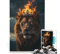 1000 Piece Puzzle For Adults Fire Male Lion King, Brain Teaser Game, Interesting Stress Reduction, Every Piece Is Unique 38x26cm