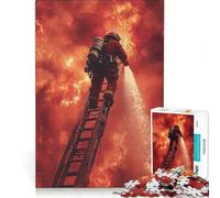 1000-piece Puzzle for Adults Firefighter Battling Blaze, Educational Games, Train Your Brain And Hands, Artists' Collection, Fine Arts 38x26cm