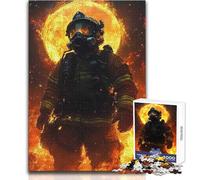 1000-piece Puzzle for Adults Firefighter in Flames Presents for Women for Educational Game Secret Santa Gifts (size 38x26cm)