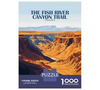 1000 Piece Puzzle for Adults, Fish River Canyon Trail, Namibia Artwork, Creative Leisure Activity, Winter Indoor Entertainment, Durable Puzzle Pieces, 52x38cm/1000pcs