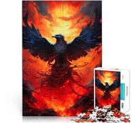 1000 Piece Puzzle For Adults “Flame Sky Raven” Made of wood,Suitable for people aged 14 and above Play Toys because it is ideal as a gift for the whole family。size:50x75cm