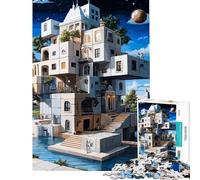 1000 Piece Puzzle For Adults Floating Cube House Help The Brain Exercise Presents for Women Educational Toy for 14+ Puzzle Game Offered (38x26cm)
