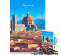 1000-piece Puzzle for Adults Florence Fine Joint Fun Smart Challenge Fun Quiet Game Time Birthday Hobby Gift (38x26cm)