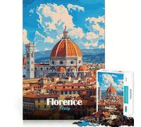 1000-piece Puzzle for Adults Florence, Italy Skyline Fine Joint Fun Smart Challenge Fun Quiet Game Time Birthday Hobby Gift (38x26cm)