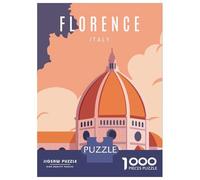 1000 Piece Puzzle for Adults, Florence Italy Travel Artwork, Creative Leisure Activity, Idea, Precision Cut Pieces, 52x38cm/1000pcs