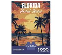 1000-piece Puzzle for Adults Florida Sunset Jigsaws for Adults Family Games Precision Cutting Unique Birthday And Xmas Gifts 38x26cm/1000pcs