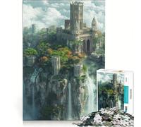 1000 Piece Puzzle For Adults Flying Castle on Island, Toy Wall Decor, Hand Speed Race, Suitable for Desktop Decoration 38X26CM