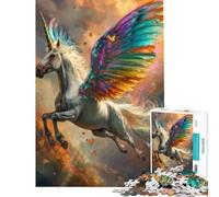 1000-piece Puzzle for Adults Flying Unicorn With Wings Educational Challenge Stress Reliever Educational Games Suitable for People Aged 14 And Above (38x52cm)