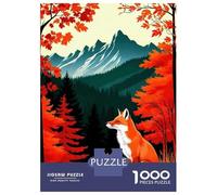 1000 Piece Puzzle For Adults Fox Autumn Mountain Landscape Jigsaw Puzzle Anti-Stress Toys Difficult Hard Deal As Gifts for The Whole Family 52x38cm/1000pcs