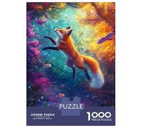 1000-piece Puzzle for Adults Fox in Fantasy Forest -1 Puzzles for Adults Family Games Presents for Women Unique Birthday And Xmas Gifts 38x26cm/1000pcs