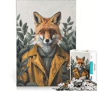 1000 Piece Puzzle For Adults Fox in Yellow Jacket Brain Teaser Game Interesting Stress Reduction Every Piece Is Unique 38x26cm