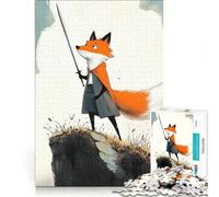 1000 Piece Puzzle For Adults Fox Knight Brain Teaser Game Interesting Stress Reduction Every Piece Is Unique 38x26cm