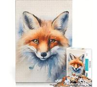 1000 Piece Puzzle For Adults Fox Watercolor Brain Teaser Game Interesting Stress Reduction Every Piece Is Unique 50x75cm
