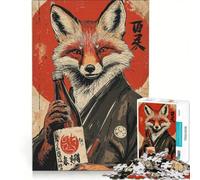 1000-piece Puzzle for Adults Fox with Sake Educational Games Train Your Brain And Hands Artists' Collection Fine Arts 50x75cm